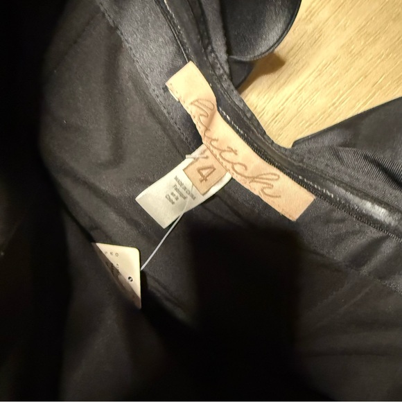 Hutch NWT Anthropologie Slim Bow-Back Mini Black Strapless Slit Dress Sz 4 *READ - Picture 7 of 13